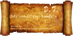 Dörnhöfer Tamás névjegykártya